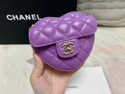 chanel heart crossbody bag purple 11×12×5cm - 3