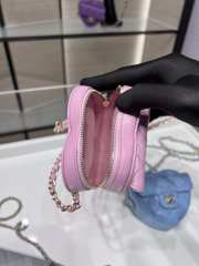 Chanel heart crossbody bag pink 11×12×5cm - 3