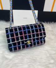 Chanel flap bag blue and gold hardware 25cm - 4