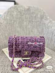 Chanel flap bag purple with gold chain 25cm - 1