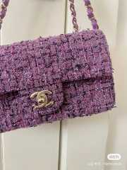 Chanel flap bag purple with gold chain 25cm - 4