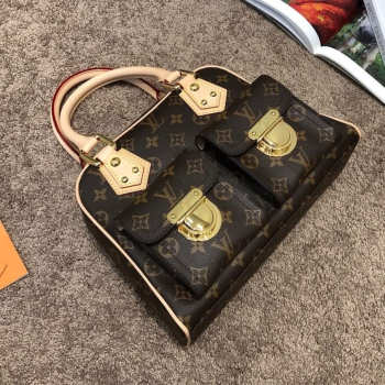 lv vintage school bag monogram 29×12×21m