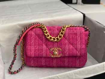 Chanel no19 flap bag purple pink 25cm