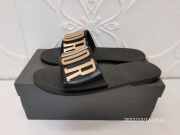 dior slipper black and gold hardware - 1