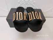 dior slipper black and gold hardware - 4