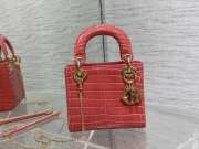 Lady dior crocodile skin orange-red gold buckle matel chain 17cm - 4