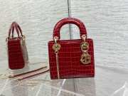 Lady dior crocodile skin red gold buckle matel chain 17cm - 1