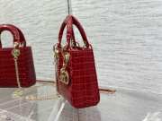 Lady dior crocodile skin red gold buckle matel chain 17cm - 3