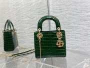 Lady dior crocodile skin green gold buckle matel chain 17cm - 1