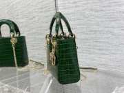 Lady dior crocodile skin green gold buckle matel chain 17cm - 3