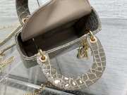 Lady dior crocodile skin dark grey gold buckle matel chain 17cm - 4