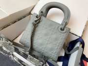 Lady dior matte relief grey buckle matel chain 17cm - 3