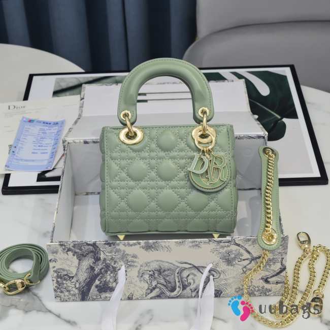 Lady dior lamskin bean green buckle gold matel chain 17cm - 1