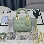 Lady dior lamskin bean green buckle gold matel chain 17cm - 1