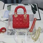 Lady dior lamskin red buckle gold matel chain 17cm - 1