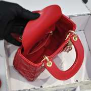 Lady dior lamskin red buckle gold matel chain 17cm - 4