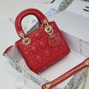 Lady dior lamskin red buckle gold matel chain 17cm - 3