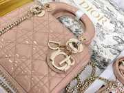 Lady dior patent leather pink and gold buckle matel chain 17cm - 5