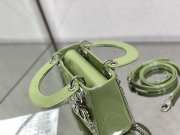 Lady dior patent leather mint green and silver buckle matel chain 17cm - 2