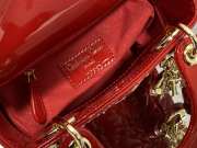 Lady dior patent leather red and gold buckle matel chain 17cm - 2