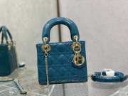 Lady dior patent leather blue and gold buckle matel chain 17cm - 1