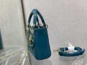 Lady dior patent leather blue and gold buckle matel chain 17cm - 4