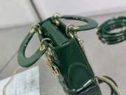 Lady dior patent leather dark green and gold buckle matel chain 17cm - 4