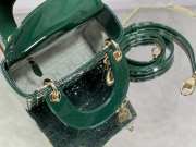 Lady dior patent leather dark green and gold buckle matel chain 17cm - 2