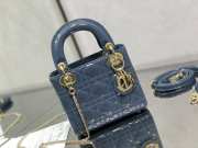 Lady dior patent leather dark blue and gold buckle matel chain 17cm - 1