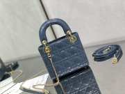 Lady dior patent leather dark blue and gold buckle matel chain 17cm - 2