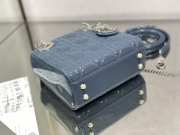 Lady dior patent leather dark blue and silver buckle matel chain 17cm - 5