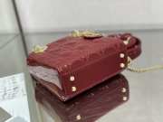 Lady dior patent leather maroon and gold buckle matel chain 17cm - 3