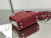 Lady dior patent leather maroon and silver buckle matel chain 17cm - 3