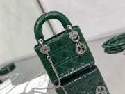 Lady dior patent leather dark green and silver buckle matel chain 17cm - 1