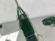 Lady dior patent leather dark green and silver buckle matel chain 17cm - 4