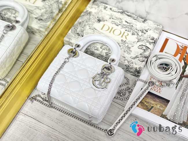 Lady dior white and silver buckle matel chain 17cm - 1