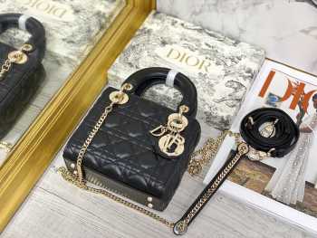 Lady dior black and gold buckle matel chain 17cm