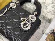 Lady dior black and silver buckle matel chain 17cm - 2