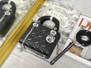 Lady dior black and silver buckle matel chain 17cm - 5