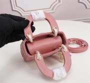 Lady dior lamskin pink and gold buckle leather chain 12cm - 2