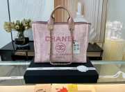 Chanel shopping tote bag 38cm pink and gold  - 1