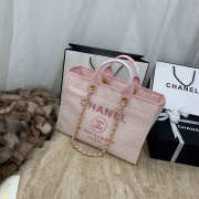 Chanel shopping tote bag 38cm pink and gold  - 2