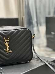 YSL Lou Camera Bag Black Gold 23x16x6cm - 6