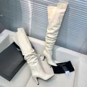 YSL Saint Lauren White Boots - 1