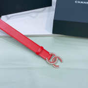 Chanel Red Diamond-inlaid leather buckle Belt width 3.0cm - 2