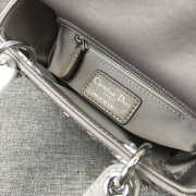 Dior Lady grey silk hot diamond and silver buckle matel chain 17cm - 5