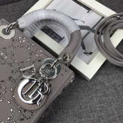 Dior Lady grey silk hot diamond and silver buckle matel chain 17cm - 3