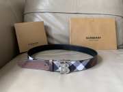 Burberry Check and smooth leather belt width 3.5cm - 1