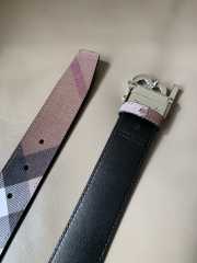 Burberry Check and smooth leather belt width 3.5cm - 5