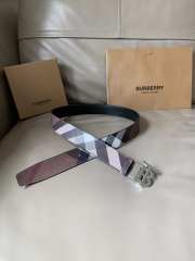 Burberry Check and smooth leather belt width 3.5cm - 2